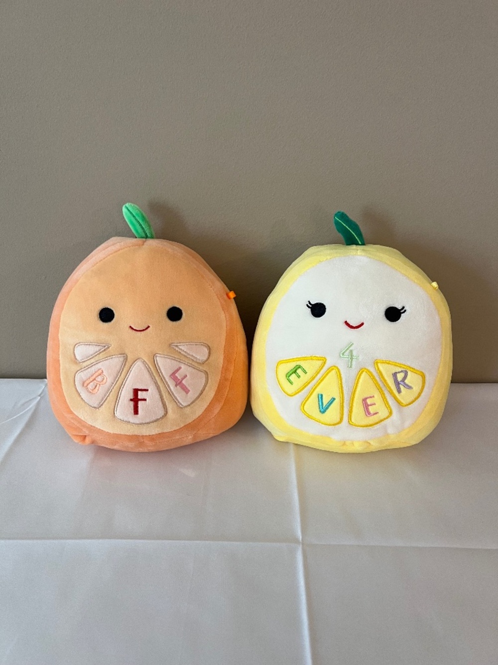 Orin and Leticia orange and lemon Squishmallows 8 in Kellytoys Best Friends BFF